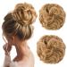 Jjstar 2 piece of hair part with rubber band dutt hair part lured hair tie with hair teat hairstyles hair extension messy bun hair parts for women girls horseplay golden chestnut brown