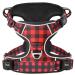 Heele dog harness without a train breast tableware for small dog adjustable reflective dog dishes breathable dog harness with padded handle no-pull dog harness black-red XS XS-breast size: 33-43cm black and red