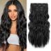 Reecho clip in extensions 4PC hair extensions clip in hair extensions 60 cm thick long beach shafts hair parts invisible tip natural soft hair parts - black black