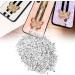 3Mm Manicure Decoration for Beauty Mobile Phone Pointed Plate Pointed Pen for Holder Filled With Plated Rhinestones Crafts Hobbies (white on silver) - Buy Online on GoSupps.com