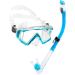 Cressi Panoramic Wide View Mask & Dry Snorkel Kit for Snorkeling, Scuba Diving - Pano 3 & Supernova Dry: Designed in Italy Clear/Translucent Aquamarine