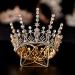 SWEETV Queen Crown for Women - Full Round Wedding Tiara with Rhinestone, Birthday & Cake Topper Crown - Gold Costume Hair Accessories for Prom Party - Buy Online on GoSupps.com