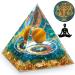 HuiJuKeJi Orgonit Pyramid Libra Crystals Stone Constellation Gifts - 12 Constellations & Tiger Eye Stone Birthstone for Astrology Energy Healing Reiki Chakra Meditation Pyramid 6cm -Libra