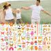 Groovy 70s Temporary Tattoos - 125 Flower Glitter Fake Tattoo Stickers | Waterproof Body Stickers for Retro Sparkle Hippie Theme Party (20 Sheets) - Buy Online on GoSupps.com