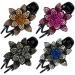 Dizila 4 Pack Luxury Glitter Sparkly Crystals Rhinestones Big Flower Hair Claws Clips Barrettes Hairpins Clamps Strong Holders Hair Accessories for Women Girls Thick Long Hair
