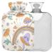 Naanle mushrooms rainbow heat bottle with cover transparent bag hot water bottle 2l large hot hot water bottle for bed handfoot heat pain relief heat and cold therapy
