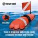 DiveSafe Torpedo Buoy Float for Scuba Diving, Spearfishing, Free Diving, Snorkeling - Includes Accessories, Dive Flag, Reflective Band, 100ft Line - Buy Online on GoSupps.com