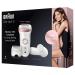 Braun Silk- pil 9-880 Epilator: Long-Lasting Hair Removal Kit for Women with Facial Cleansing Brush, High Frequency Massage Cap, Shaver, Trimmer Head - Cordless Wet & Dry Epilation - Buy Online on GoSupps.com