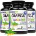 Omega 3-6-9 Blend with DPA EPA DHA ALA and GLA with Borage Fish and Organic Flax Seed Oil Over 2 400 Milligram Strength - Gluten Free - Easy to Swallow - 60 SoftGels - Buy Online on GoSupps.com