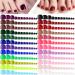Kalolary 576Pcs False Toe Nails  Short Square Artificial Nail Tip Press on Toenails  Glossy Full Cover Solid Color Fake Toenails for DIY Nail Art (24 Colors) color 1