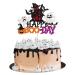 Gyufise 1 Pack Happy Boo Day Cake Topper Glitter House Ghost Halloween Cake Decorations for Halloween Birthday Party Decorations