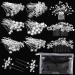 Dingion 125 Pieces Wedding Hair Comb Set with 1 Clear Storage Bags Includes 122 U-shaped Flower Rhinestone Pearl Hair Clips 3 Crystal Pearl Side Combs for Bride Bridesmaid  Silver