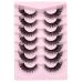 Cat Eye Fake Lashes Dramatic False Eyelashes Faux Mink Lashes Extension Wispy Fluffy Natural Look 7 Pairs Pack Fox Eye Lash 8D Volume Thick long Reusable Light Cruelty-Free Fox eye-Style 1