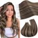 Ugeat 55cm tape in extensions real hair dark brown with caramel brown P4/27 extension real hair tape hair extension with band 20 pieces extensions tape real hair 50 gram 55 cm #p4/27
