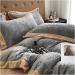 Gray Winter Soft Plush Warm Thickened Bedding Set 3D Sculpture Quilt Cover Bedspread Bed Sheet Pillowcase Soft (5 King) - Buy Online on GoSupps.com