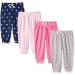 Amazon Essentials Toddlers and Baby Girls' Cotton Pull-On Trousers 4 Grey Hearts/Light Pink/Navy/Pink 18 Months