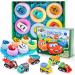 6 Pack Natural Bath Bombs for Kids Pull-Back Cars Organic Rich Foam Color Bubble Set Boys Girls Surprise Toys Christmas Gift for Toddlers