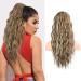 Flufymooz ponytail extension horse -tailed extension 56 cm ponytail with cord strain hair extensions curly ponytail synthetic hair part for women (medium brown ash blonde) 56 cm medium brown ash blonde
