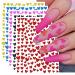 10 Sheets Valentines Day Glitter Nail Art Stickers Decals Self-Adhesive Colorful Love Heart Nail Supplies Nail Art Design Decoration Accessories