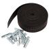 House2Home Replacement Elastic Webbing Kit to Repair Sagging Couch, Chair, Lawn,and Patio Furniture, Includes Installation Instructions, 2 Inch Wide x 40 Ft. Long Strapping and Metal Webbing Clips Black