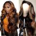 NAYUMI Ombre Lace Front Wig Human Hair13x4 Balayage FB30 200% Density Highlight human hair Transparent Body Wave For Black Women Honey Blonde Hair 20 INCH 20 Inch 13X4 FB30 body Wig