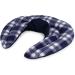 Cozy Neck Pillow with Stand-Up Collar & Heat Pad - St. Johns Wort & Flannel Check Blue - Perfect for Relaxation & Travel - Buy Online on GoSupps.com