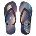 Mnsruu Universum Galaxy space planets stars flip-flops flip sandals slippers hotel spa bedroom travel XS for men and women