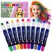 10 Pi ces Crayons Couleur Cheveux Lavable Deluxe Hair Chalk Set pour Filles Teinture Temporaire pour cheveux Craie Cheveux Enfant Nettoyage Facile pour Halloween Cadeau Ado Fille