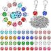 120 Pieces Charms for Jewelry Making Birthstone Charms Earring Charms Flower Charms Silver Charms Bling Charms Enamel Charms for Jewelry Making Earring Accessory  12 Colors (Multiple Color)