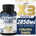 Premium Psyllium Husk Capsules 2850mg - 4 Months Supply - Fenugreek, Turmeric, Ginger - Supports Digestive Health and Regularity - 240 Capsules