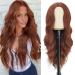 Porsmeer Copper Red Wavy Natural Art Hair Wig for Women | Middle Parting Cosplay & Party Wig - Perfect for Costumes & Daily Wear - Buy Online on GoSupps.com