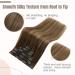 FSHINE Balayage Clip-In Real Human Hair Extensions - 120g 50cm Dark Brown with Caramel Blonde 7pcs Double Tressen Thick Clip-In Hair Extensions - Buy Online on GoSupps.com