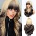 Faelbaty wig with long curls blonde wig with pony ombre blonde to brown wig with long curls wig for women natural curly wig for girls party cosplay wig (21 "rw4/86#)