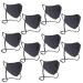 Buttonsmith Black Adult XL Cotton Adjustable Face Mask with Built-in Lanyard - Quantity 1 - Two Layer Soft T-Shirt Material - Washable - Made in the USA