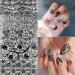 Retro Holographic Nail Art Foil Transfer Stickers - Black Lace Flower Designs | Nail Art Supplies for Women | Floral Manicure Decorations (10 Sheets) - Buy Online on GoSupps.com