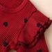 Baby Girl White Lace Ruffle Romper Top + Jeans Shorts Set 3-6 Months Red - Buy Online on GoSupps.com