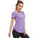 Abrooical Women's Short Sleeve Workout Shirt - Crewneck Sports Yoga Running Tee - Large Purple - Buy Online on GoSupps.com