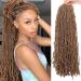 Xtrend 7 Packs 18 Inch Nu Faux Locs Crochet Hair Long Blonde Pre looped Gypsy Locs Crochet Hair Synthetic Goddess Faux Locs Braids Hair Natural Wavy Dreadlock Braids Hair Extensions 18strands/pack 27# 18 Inch (Pack of 7) 27#