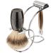 Merkur Merkur Razor Set 3-pieces (Razor 27 001 Brush Stand) Bright Chrome Cow Horn 1 ct.