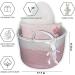 Baby Laundry Basket - Large Grey Toy Storage Hamper with Pink Bunny Rattle - Nursery Organizer and Woven Baskets - Buy Online on GoSupps.com
