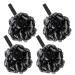 WOODFIB Shower Puff Loofah 4 Pcs Extra Large Bath Sponge with Mesh Build - Body Scrubber for Exfoliate and Cleaning 75g/PCS Black Black 75g