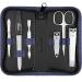 Manicure Set Solingen with top/performance - art leather case handy and soft - 6 -piece nail set for women and gentlemen Marqus made of brilliant polished steel jeans