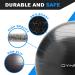DYNAPRO 55cm Silver Exercise Ball - Extra Thick Anti-Burst Material for Home Gym, Yoga, and Pregnancy - Supports over 2200lbs - Buy Online on GoSupps.com