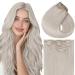 Vivien Blond Clip in Real Hair Extensions Remy Clip in Extensions Real Hair Extensions Clip in hair extension Platinblond #60 45cm 120g/7PCs 18 inch-1220g clip 1-1 CP #60