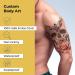 Realistic Temporary Tattoos for Men - Fake Half Arm Sleeves for Arms, Shoulders, Back, and Legs - Waterproof Transfers - 8 Sheets - Cross, Skull, Owl, Clock, Scorpion, Rose Designs - 8x6 Saturn - Buy Online on GoSupps.com
