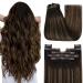 Youngsee Clip in Extensions Braun Ombre 55cm Real hair Extensions Clip Braun Lang Extensions Clip in Brown Ombre Mittelbraun with dark brown clip in extensions ombre for women 120g #2/2/6 55 cm (7PCs) 1-clip-1- #2/2/6