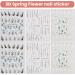 6 Sheets 3D Spring Embossed Flower Nail Stickers for Nail Art Self-Adhesive 5D Summer Colorful Floral Nail Supplies Nail Art Nail Art Decorative Embossed Stickers - Buy Online on GoSupps.com