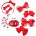 25 Piece Girls School Hair Set Red Hair Accessories Bow Clips Bobbles Headband Girls Hair - Buy Online on GoSupps.com