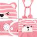 GlaITC Baby Caps Winter 46-50cm - Warm & Soft Newborn Beanie Hat with Scarf - Toddler Winter Hat for Boys and Girls - Knitted Unisex Hat for 6-24 Months - Pink - Buy Online on GoSupps.com