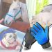 Pet Grooming Glove Hair Remover Brush - 1Pair Left & Right Hand, Blue | Deshedding & Massage Gloves for Dogs, Cats, Horses - Long & Short Fur - Buy Online on GoSupps.com
